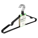 Clothes hangers metal with anti-slip coating 5 pcs black