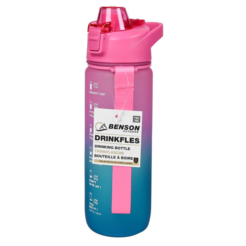Drinkfles 750 ml blauw/ roze