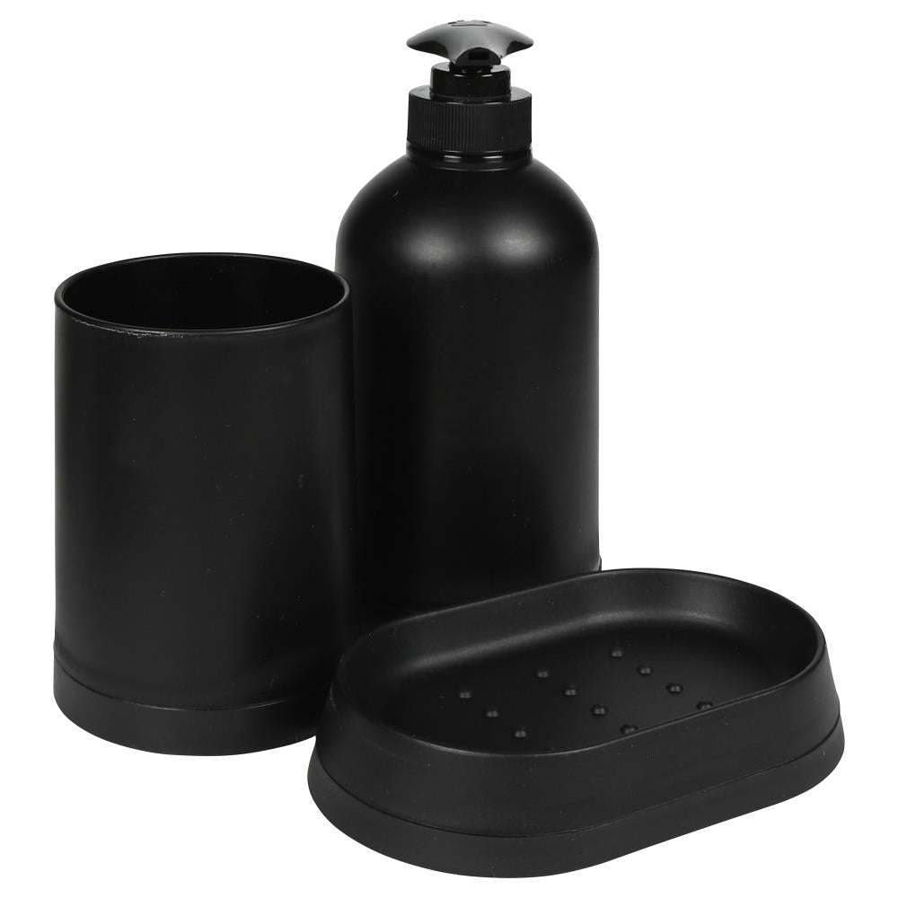 Badkamerset zwart 3 dlg