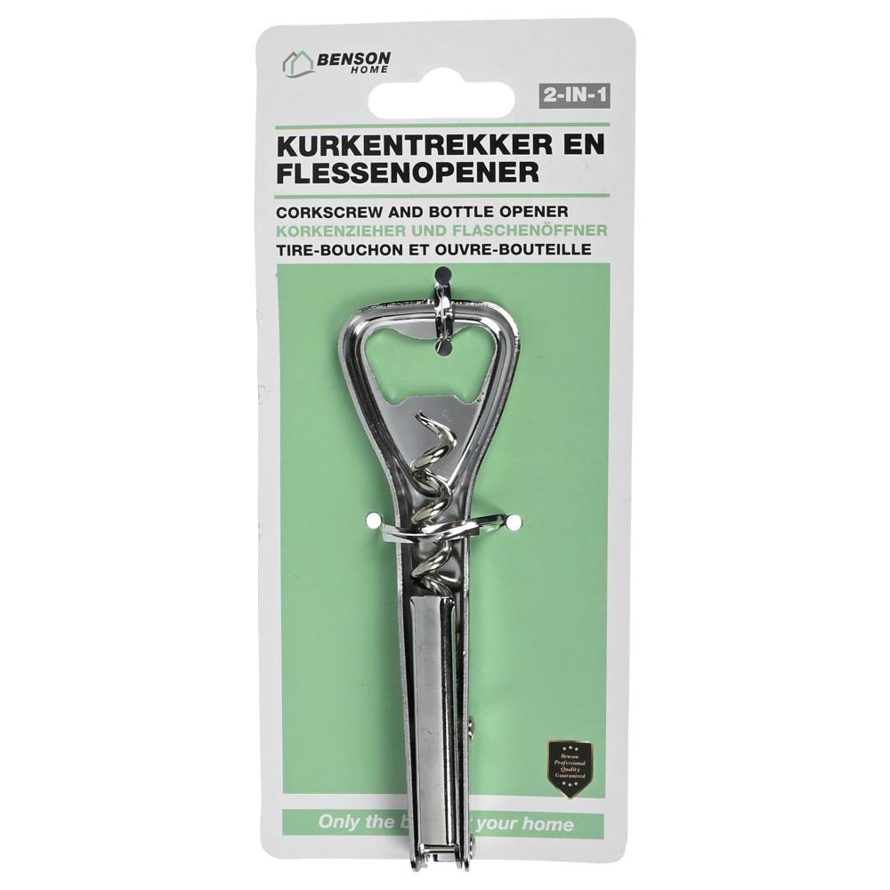 Kurkentrekker en flessenopener 2-in-1