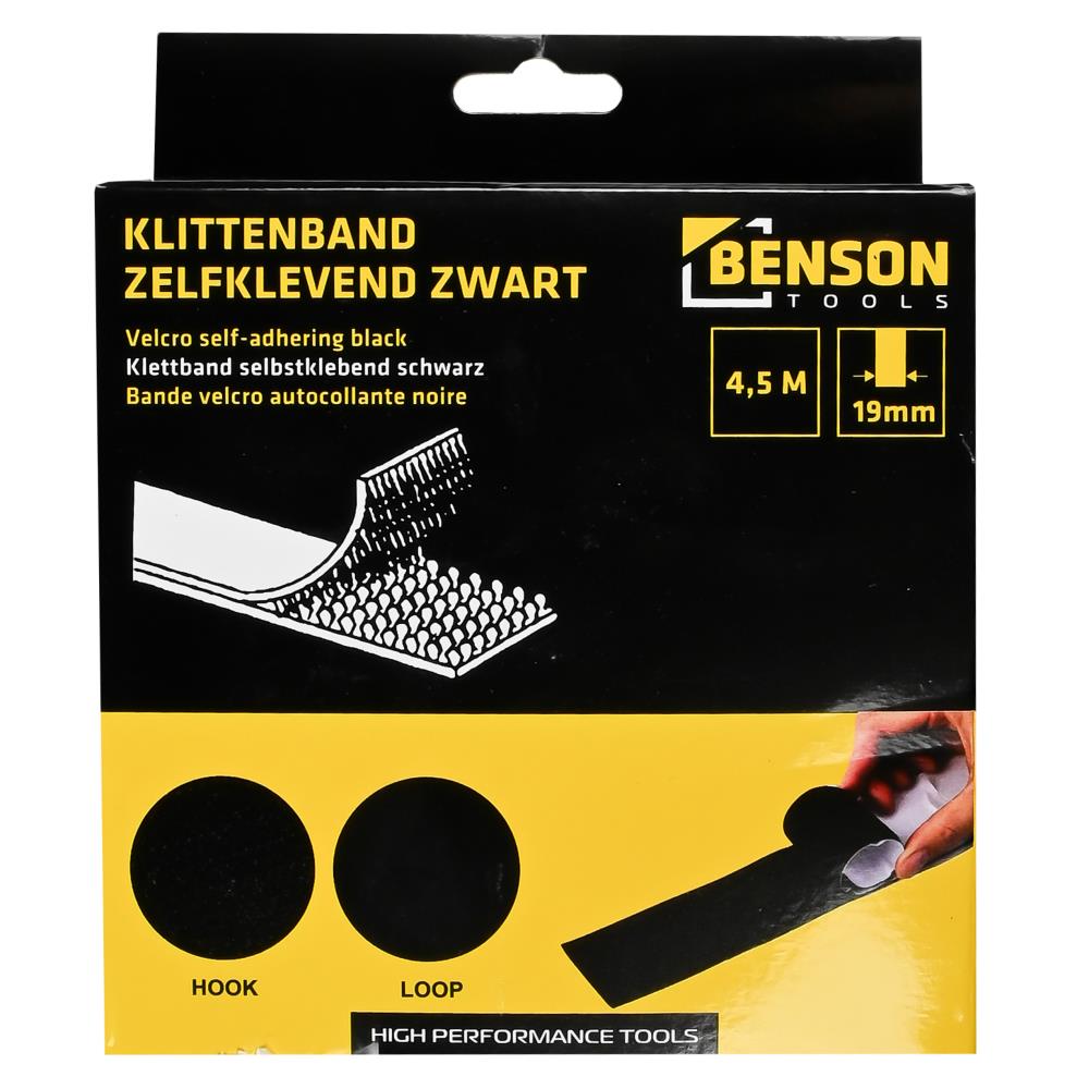 Velcro self-adhering black 4,5 m