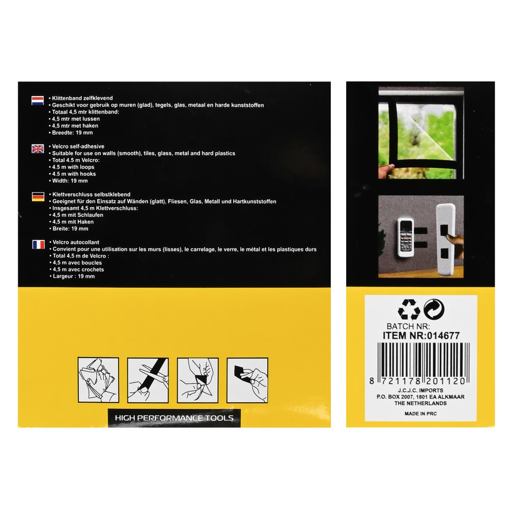 Velcro self-adhering black 4,5 m