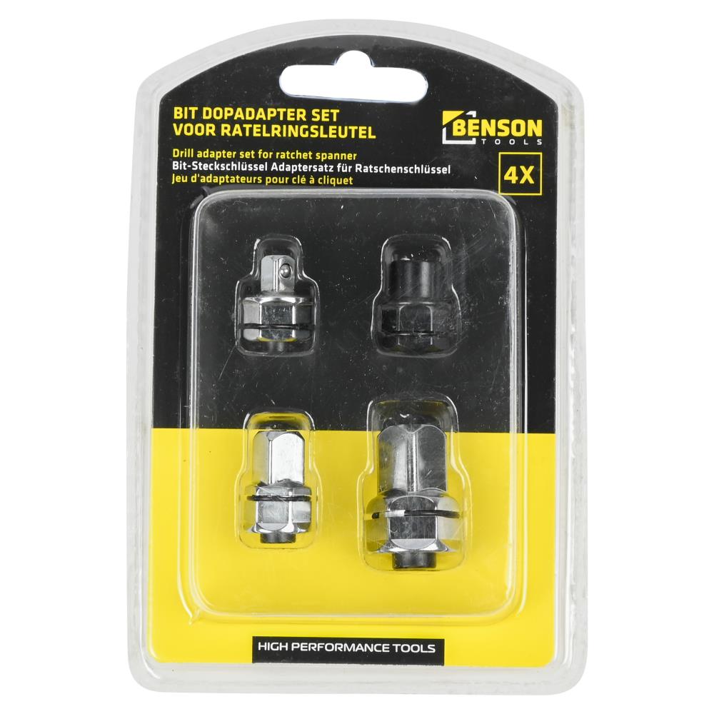 Drill adapter set for ratchet spanner 4 pcs