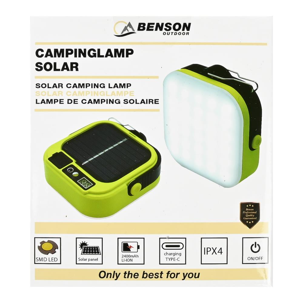 Campinglamp solar met powerbank