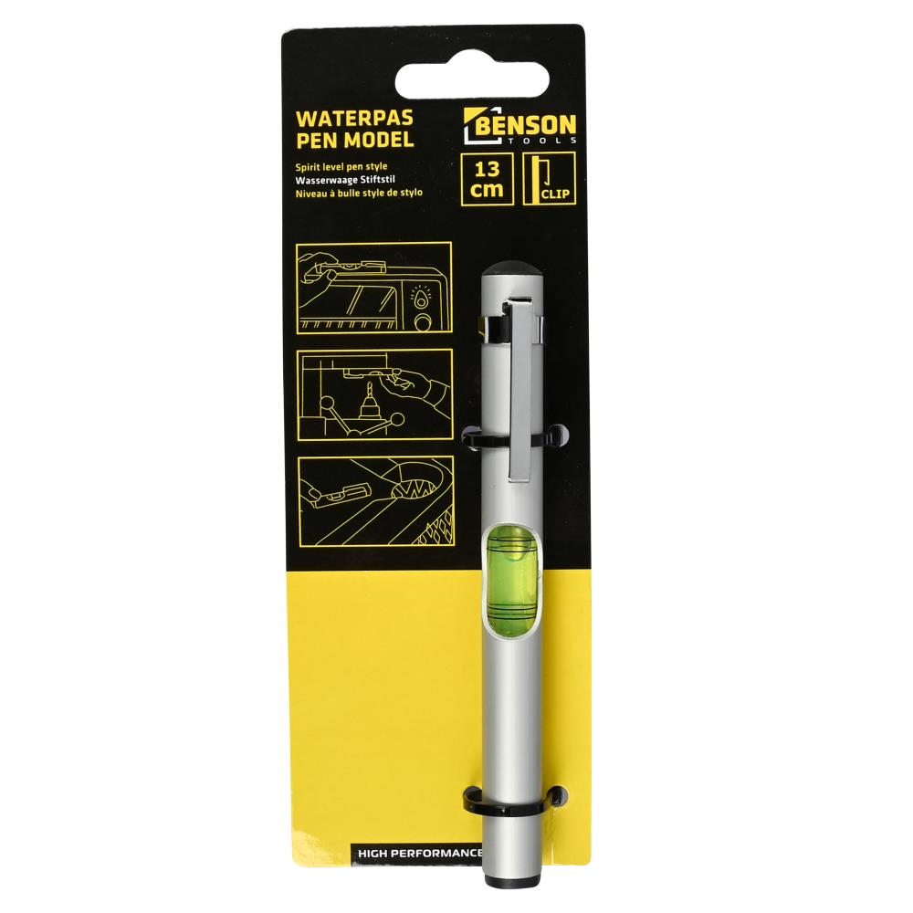 Waterpas pen alu met clip 13 cm