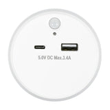 Veilleuse à détecteur  USB-A et USB-C avec capteur jour/nuit + PIR 