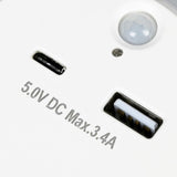 Veilleuse à détecteur  USB-A et USB-C avec capteur jour/nuit + PIR 