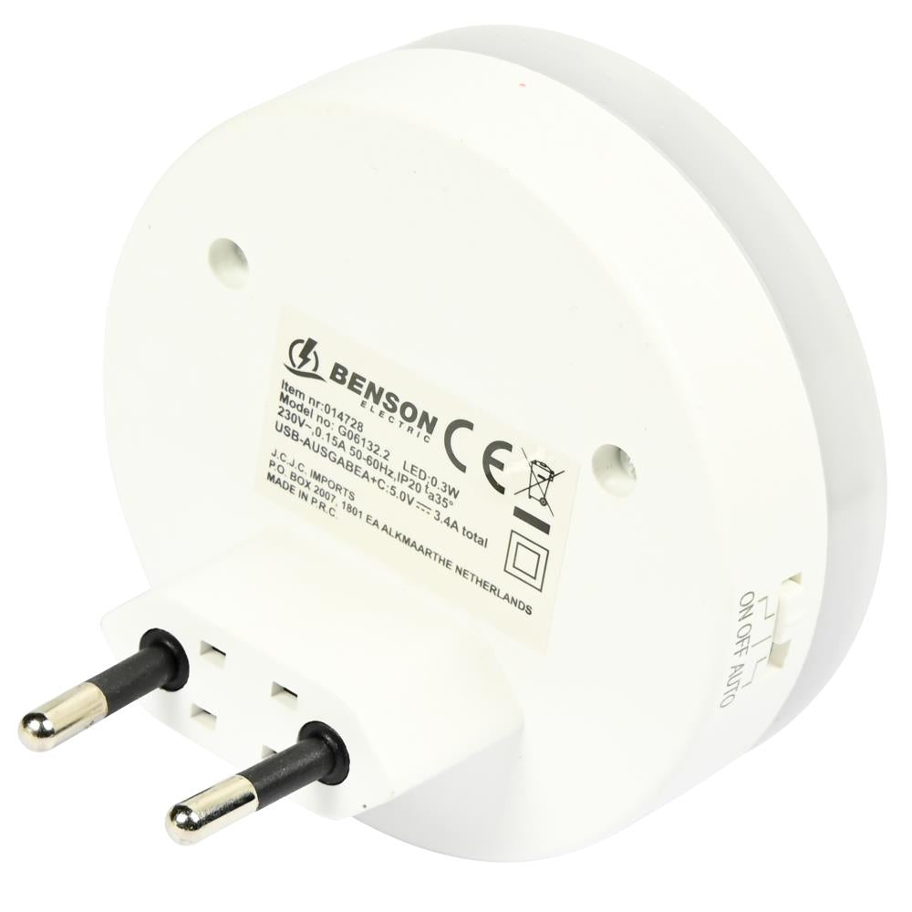 Nachtlamp USB-A en USB-C met sensor