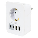 Prise avec 2 USB-A et 2 USB-C 