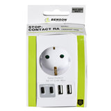 Prise avec 2 USB-A et 2 USB-C 