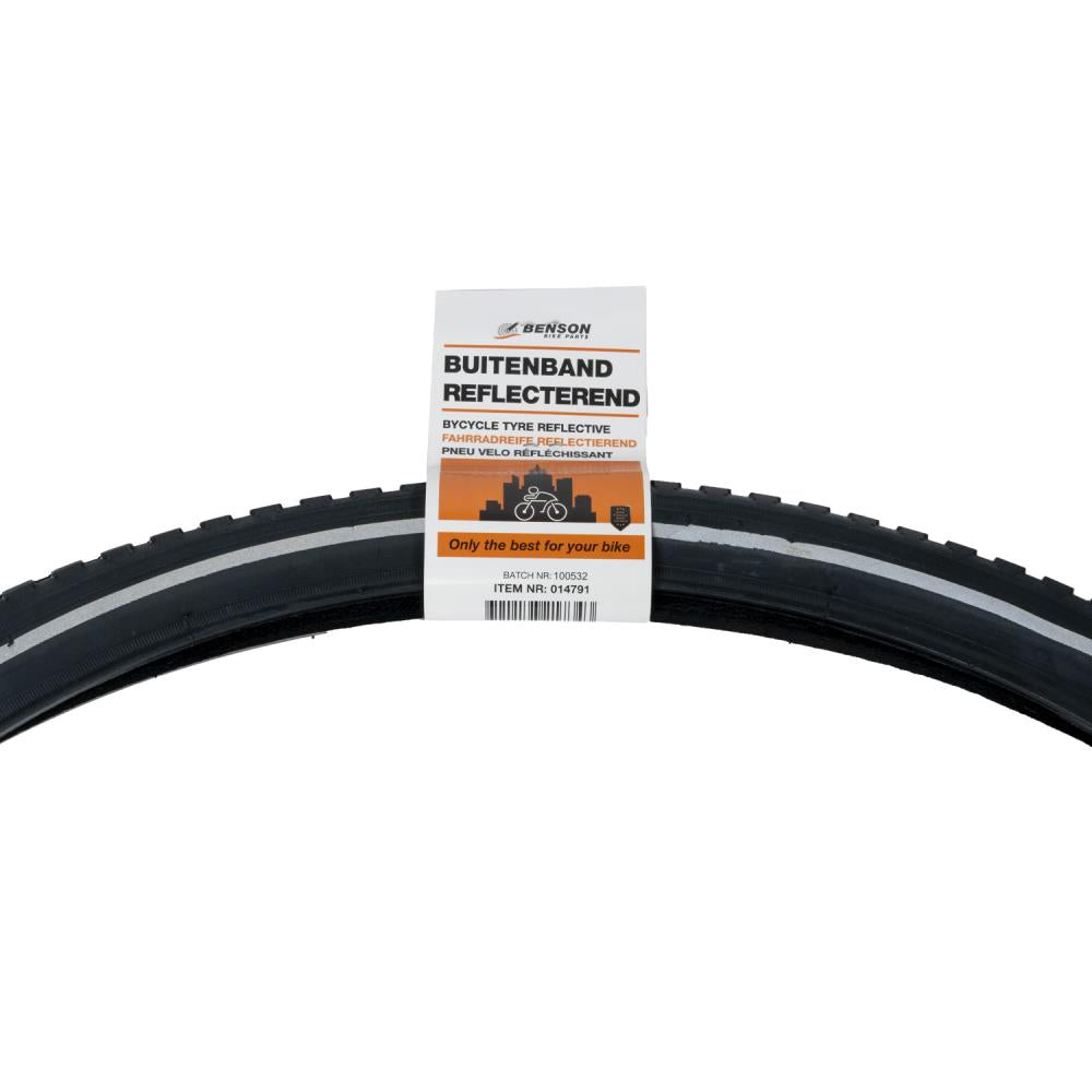 Bicycle tyre 28 x 1 1/2 reflective