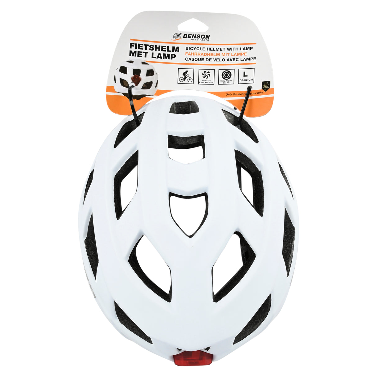 Fietshelm volwassenen met verlichting wit L