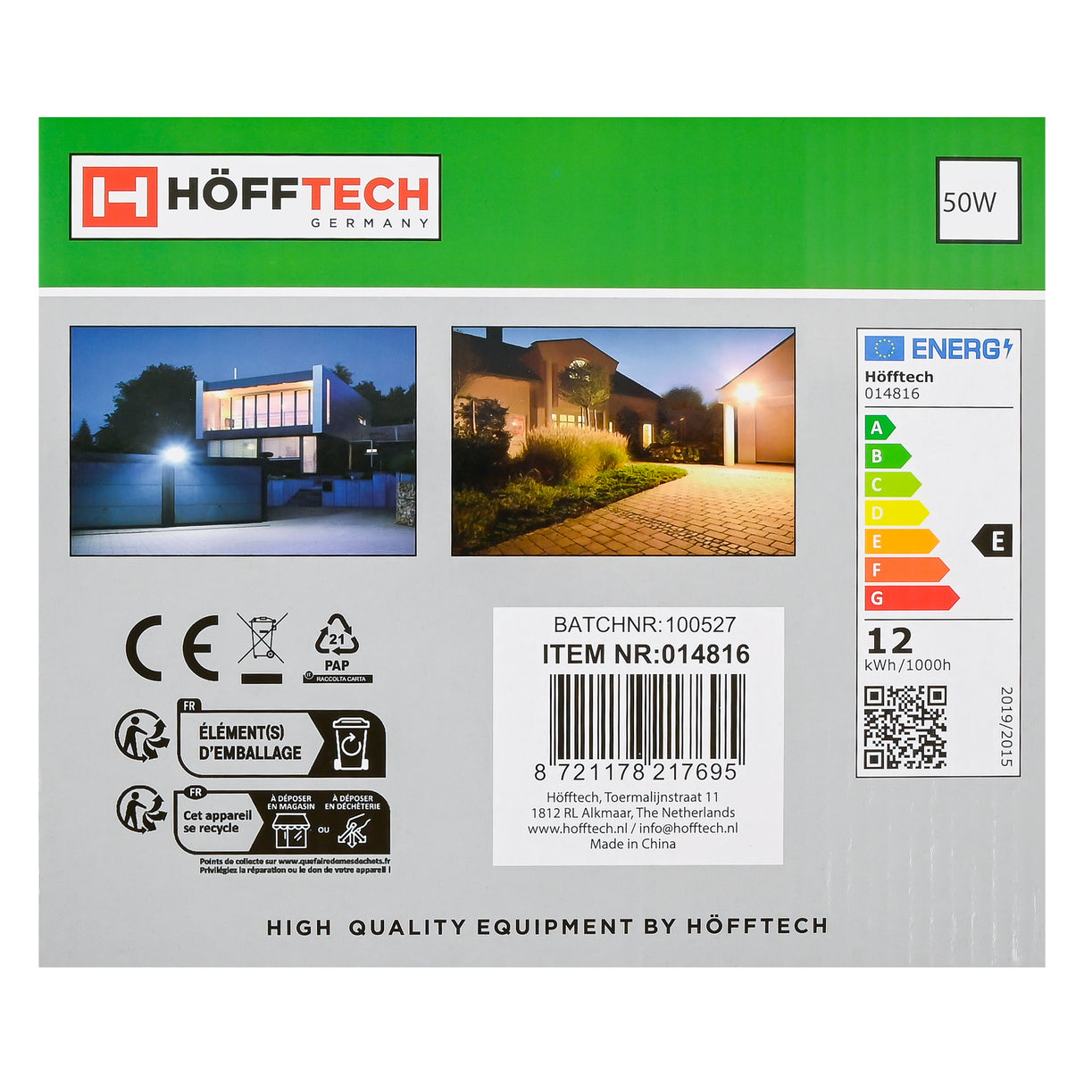 LED spotlight flat 50W SMD + sensor