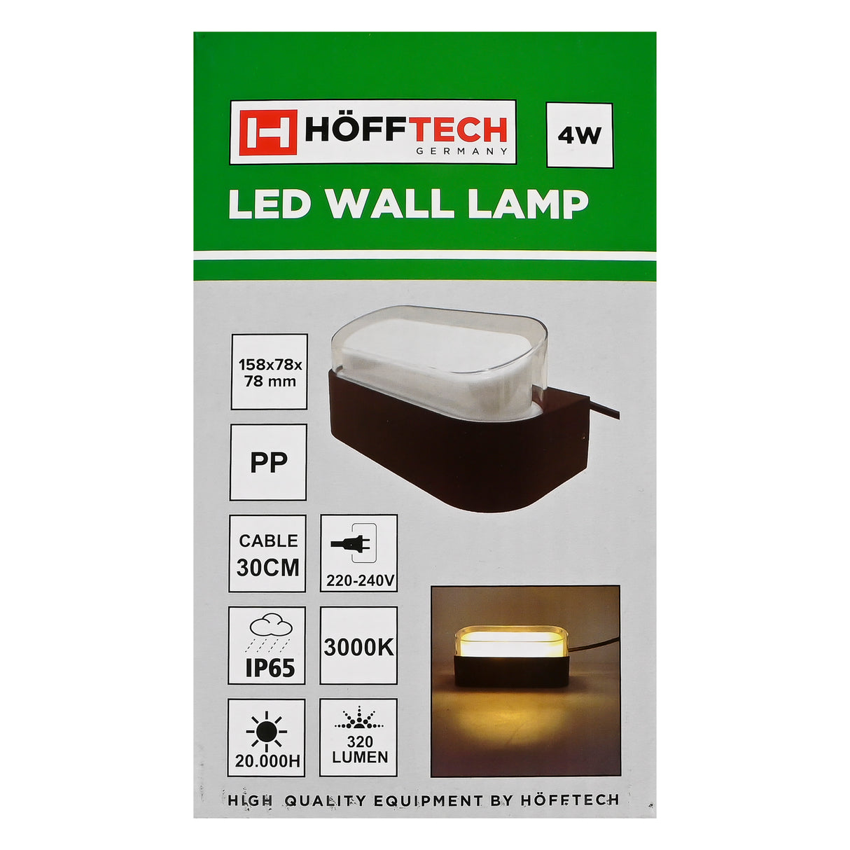 LED Wandlamp rechthoek 4W IP65