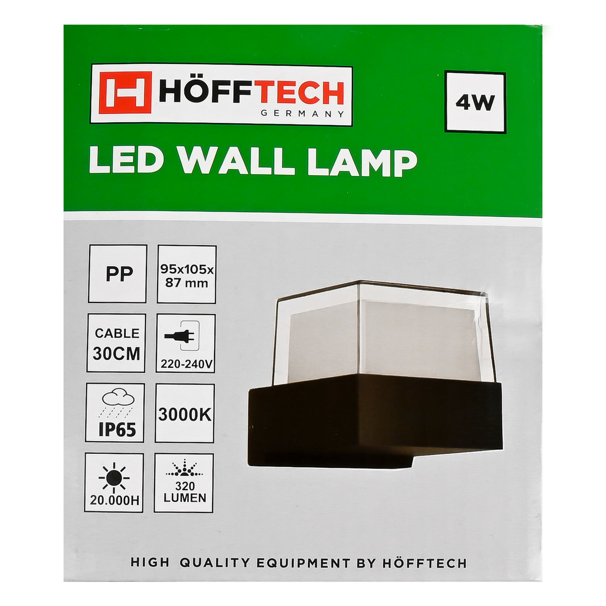 LED Wandlamp vierkant 4W IP65