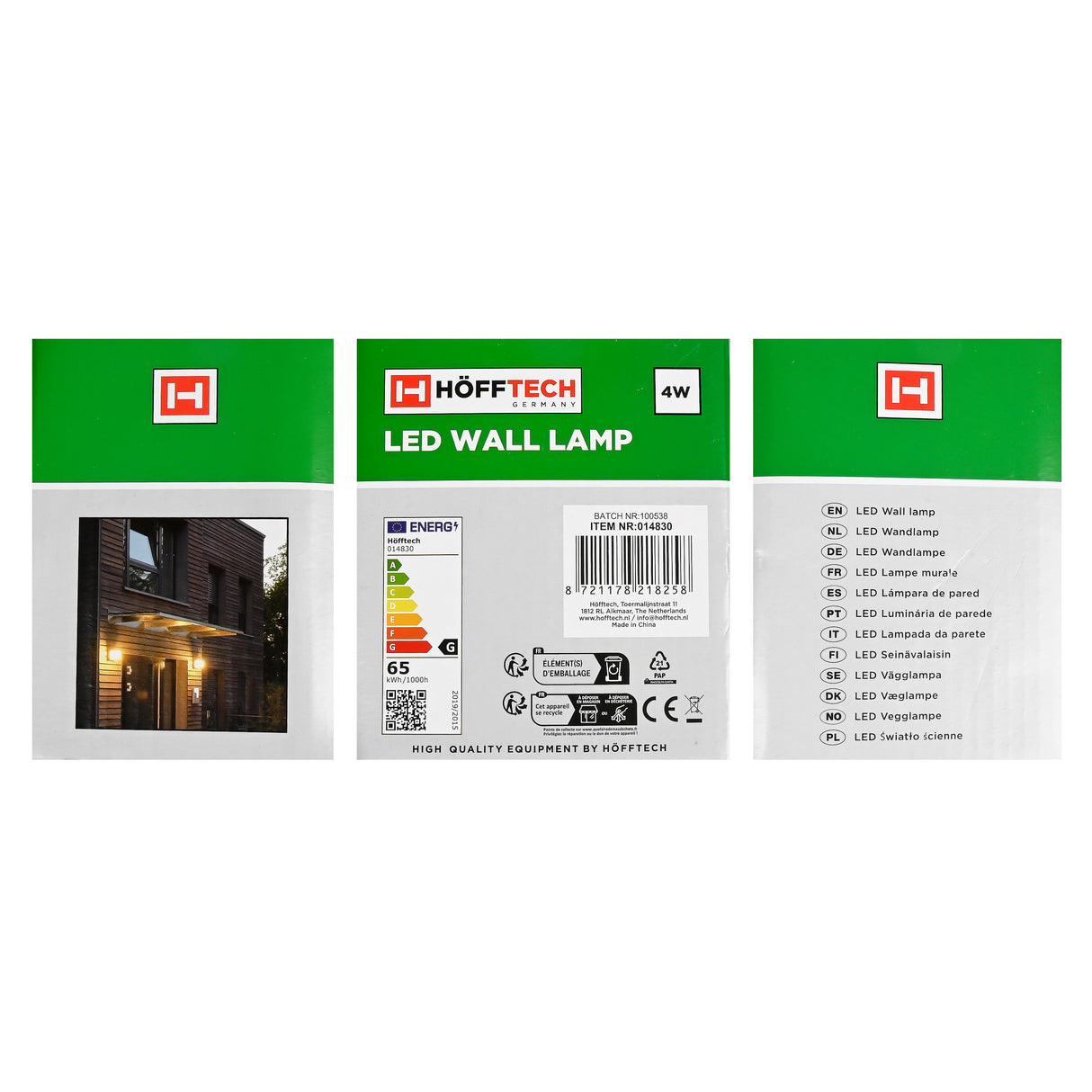 LED Wandlamp vierkant 4W IP65