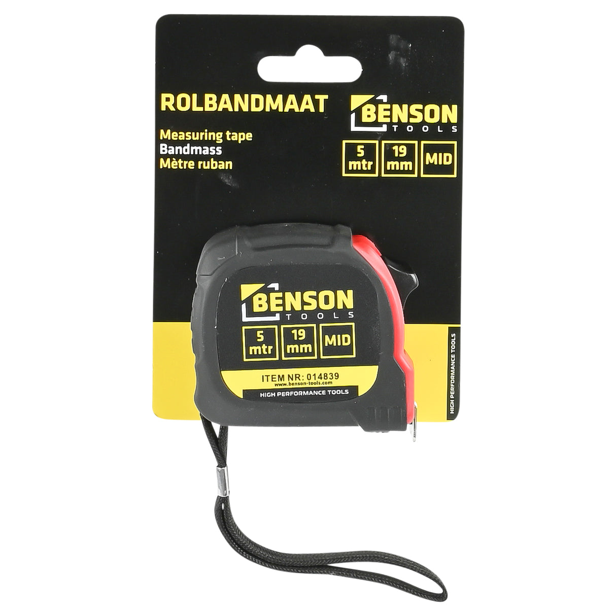Measuring tape 5 meter x 19 mm MID