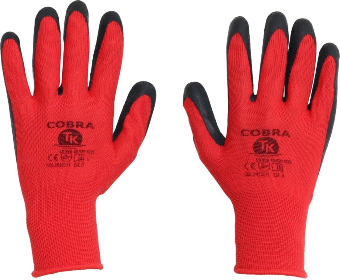 Gants de travail rouge noir taille 11