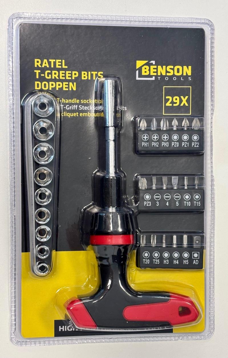 Ratel T-greep bits doppen 29 dlg
