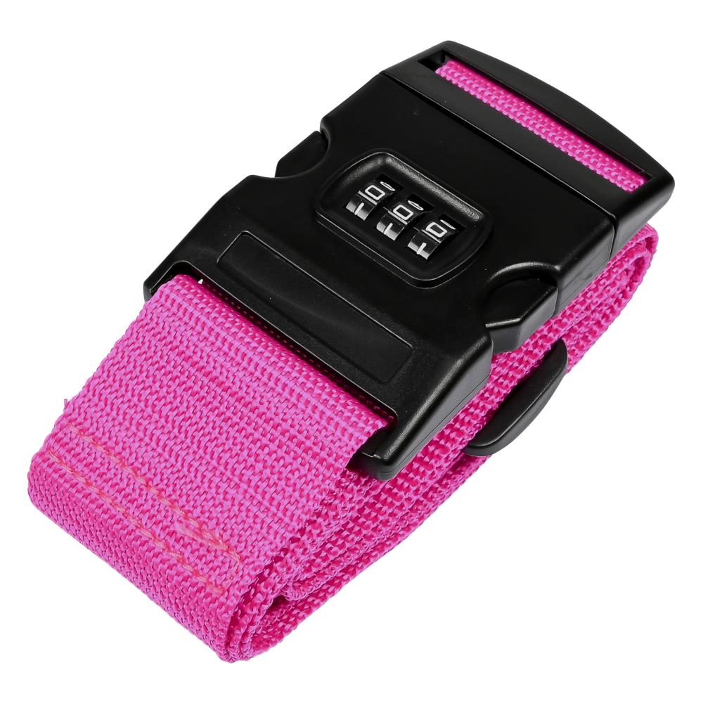 Kofferspanband + cijferslot fuchsia