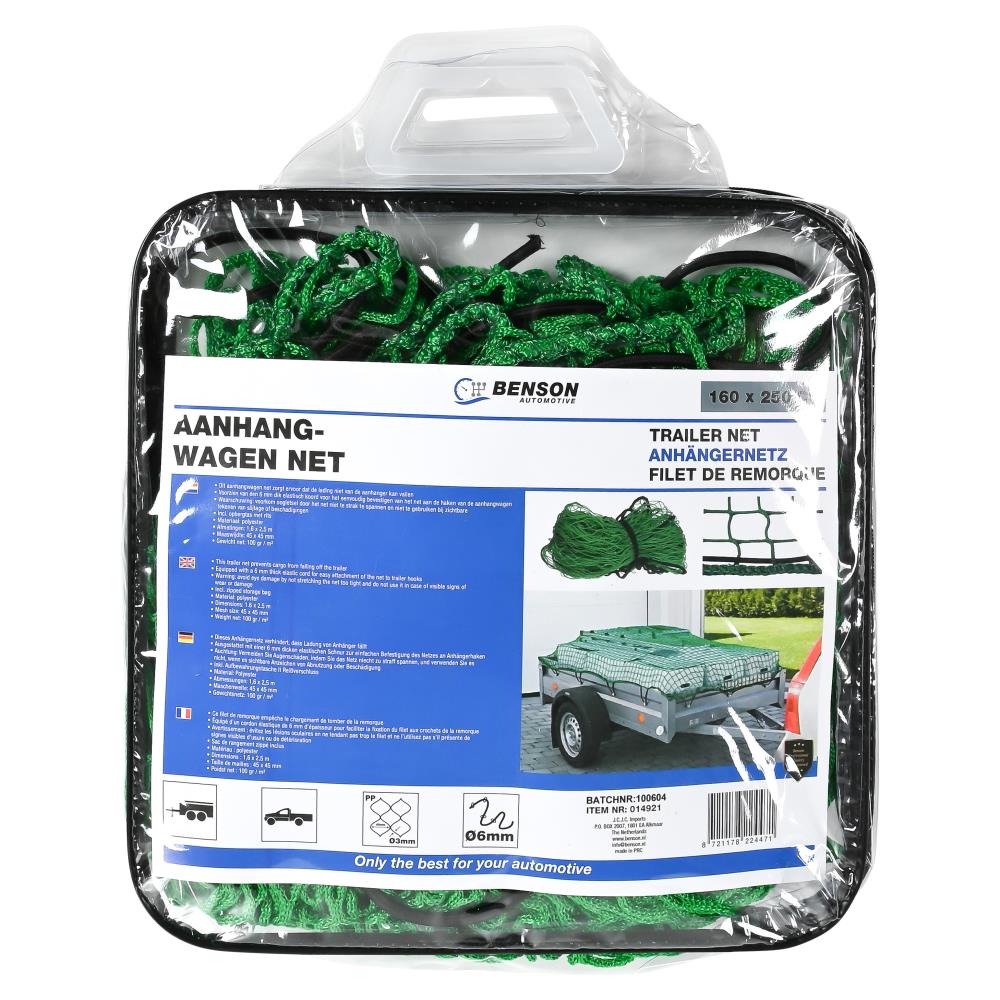 Aanhangwagen net 1,6 x 2,5 mtr in tas