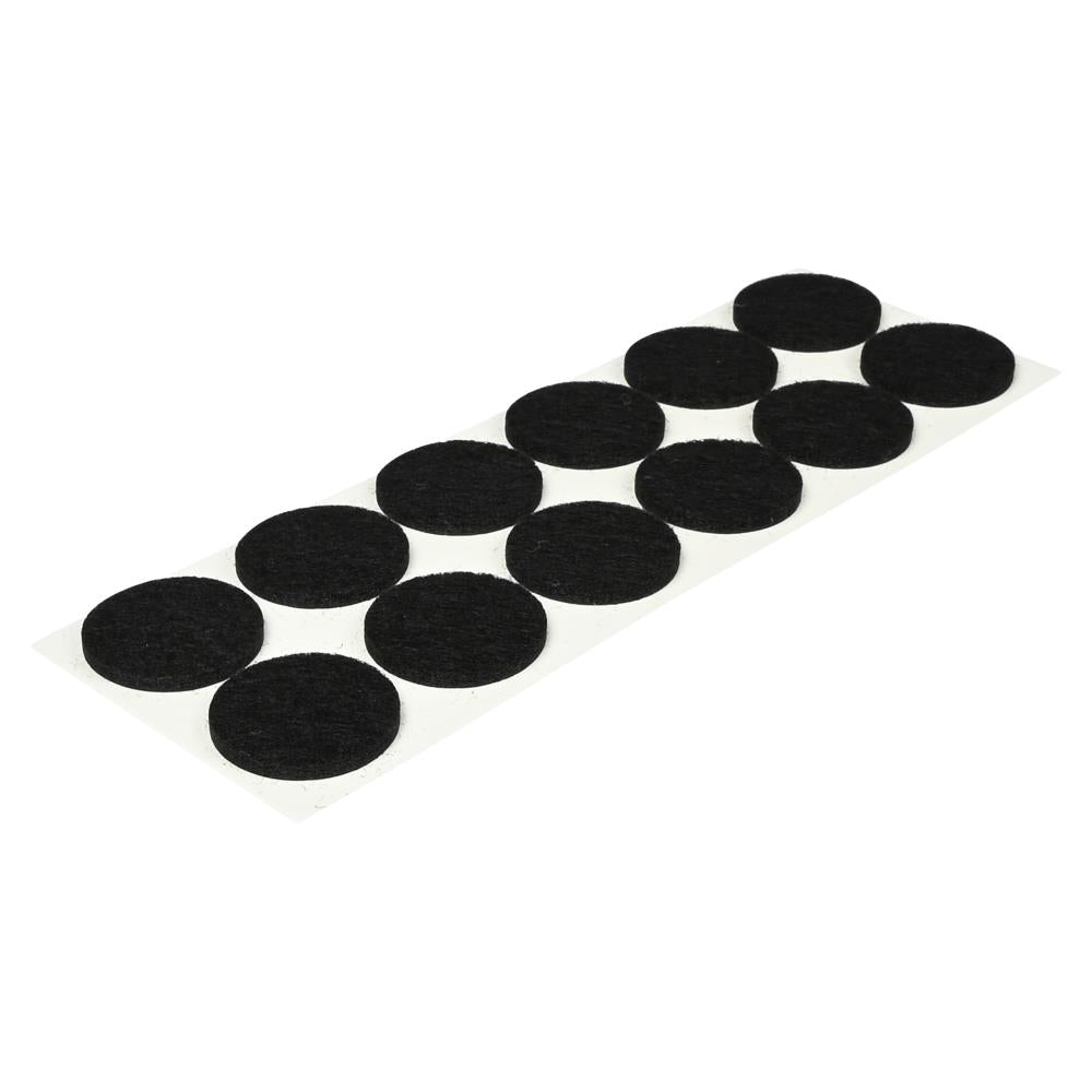 Patins feutre anti-rayure ø28 mm 12 pcs noir