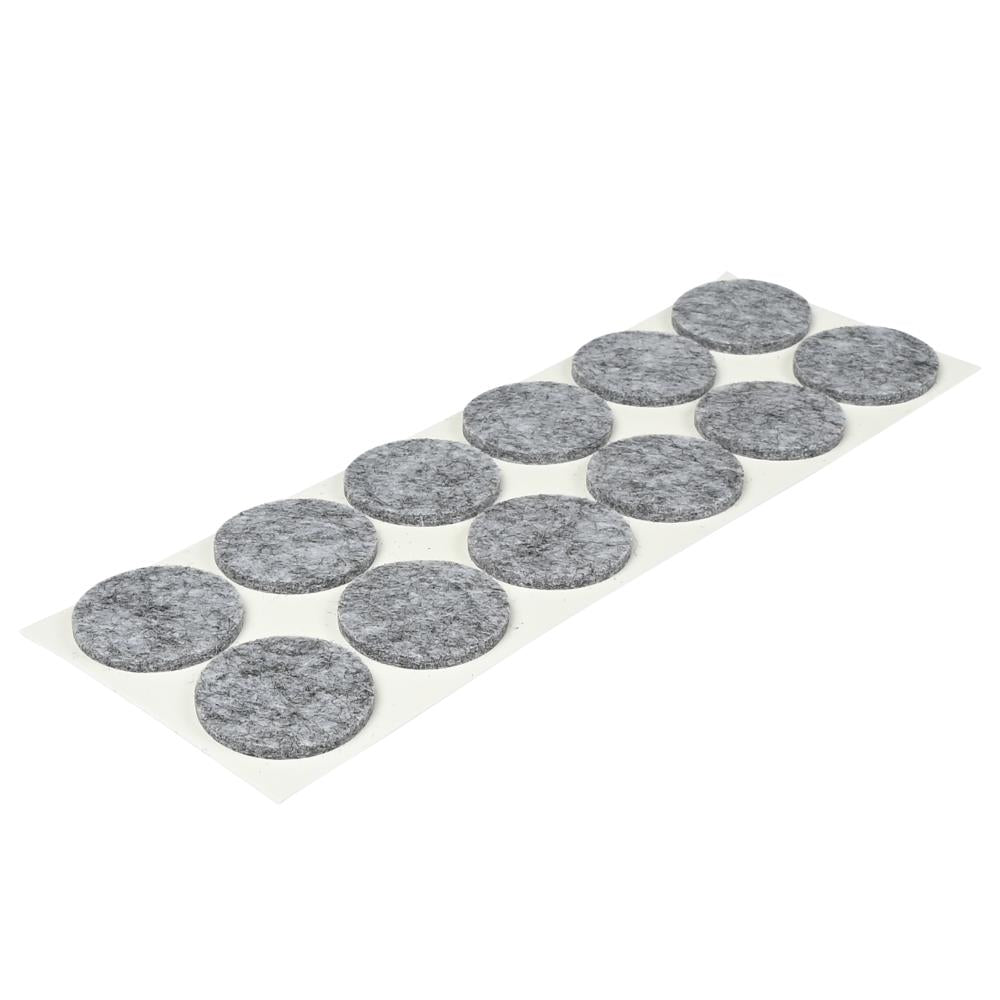 Anti-scratch felt ø28 mm 12 pcs grey