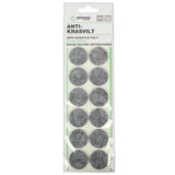 Anti-scratch felt ø28 mm 12 pcs grey