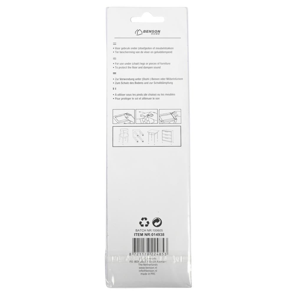 Anti-scratch felt ø28 mm 12 pcs grey