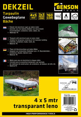 Tarpaulin 4 x 5 m transparent leno