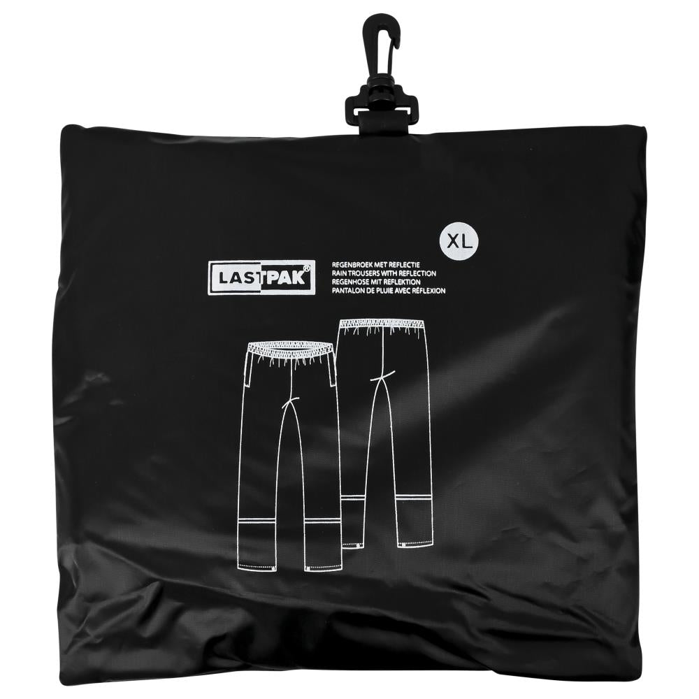 Regenbroek zwart met reflectie maat XL