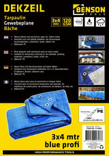 Gewebeplane 3 x 4 m blau profi