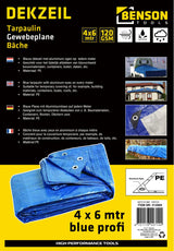 Dekzeil 4 x 6 mtr blauw profi
