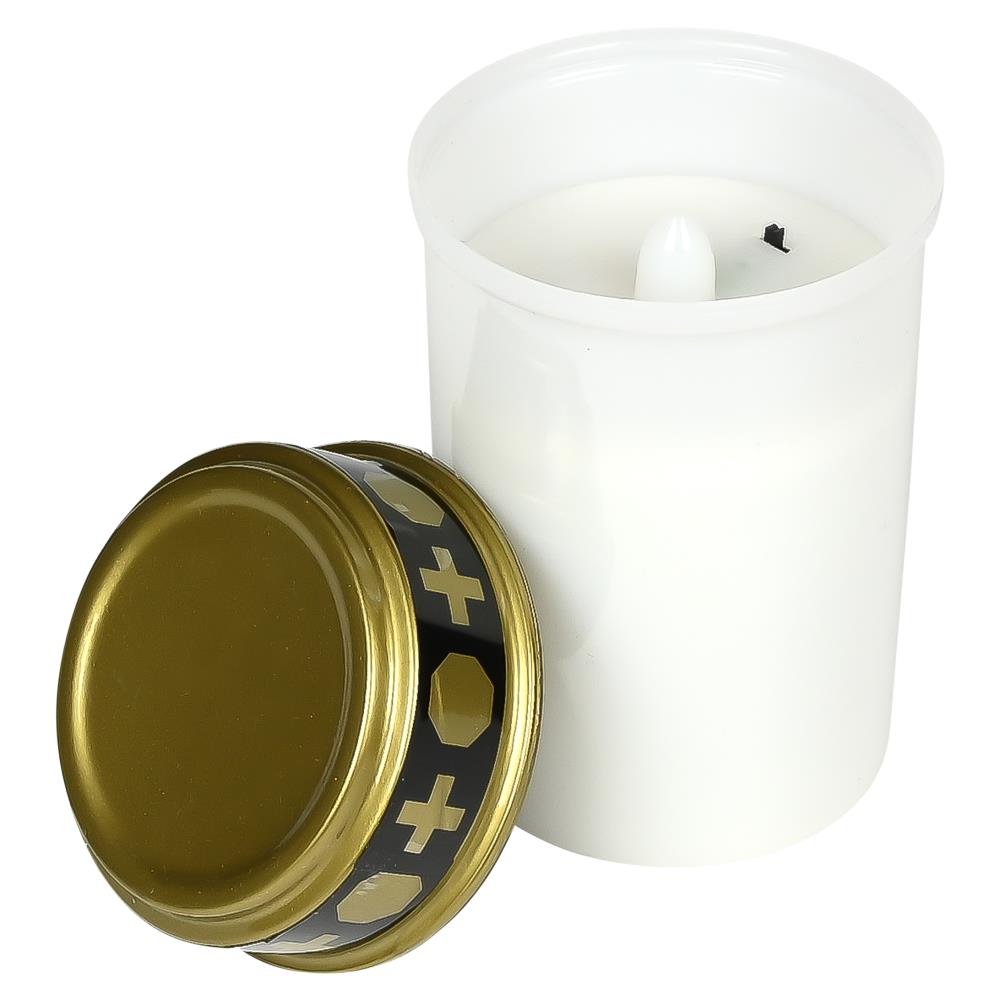 Bougie funéraire sur batterie blanc
