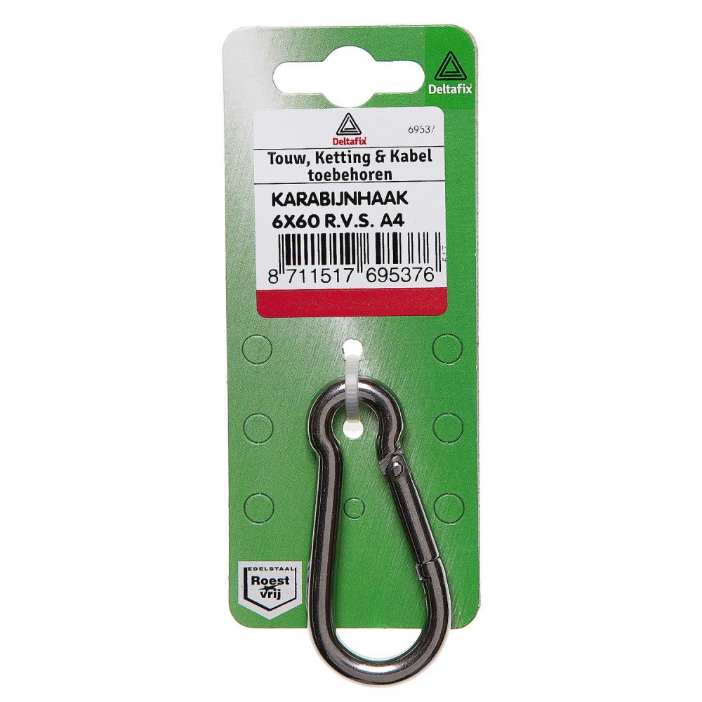 Deltafix Mousqueton 60 x 6 mm Inox A4