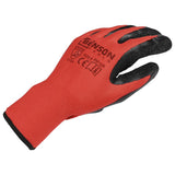 Working gloves latex crinkle red black size 9
