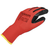 Working gloves latex crinkle red black size 10