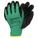 Working gloves latex crinkle green black size 10