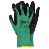 Working gloves latex crinkle green black size 10