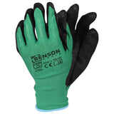 Working gloves latex crinkle green black size 11