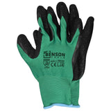 Working gloves latex crinkle green black size 11