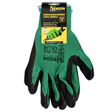 Working gloves latex crinkle green black size 11