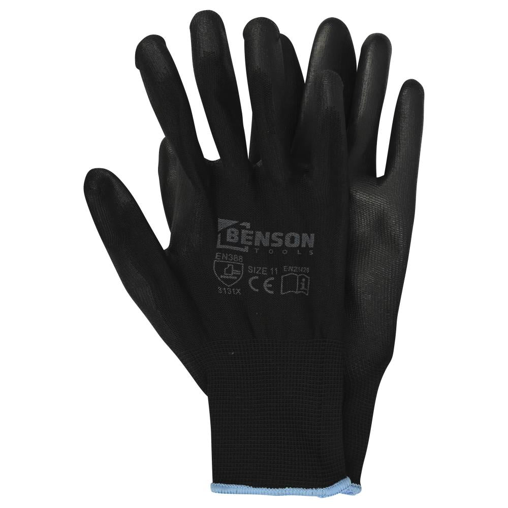 Gants de travail PU paume noir taille 11
