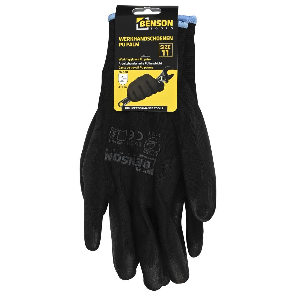 Gants de travail PU paume noir taille 11
