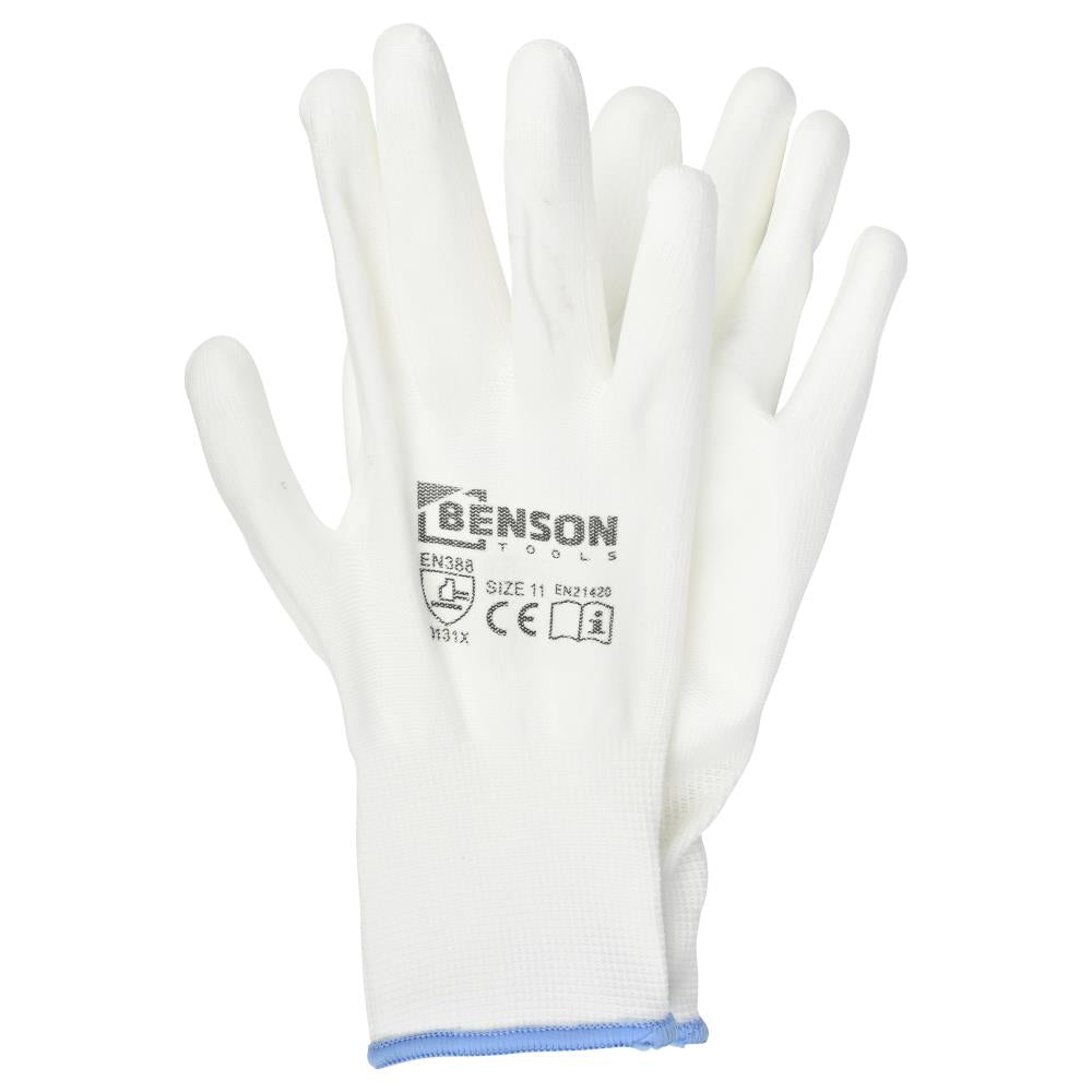 Gants de travail PU paume blanc taille 11