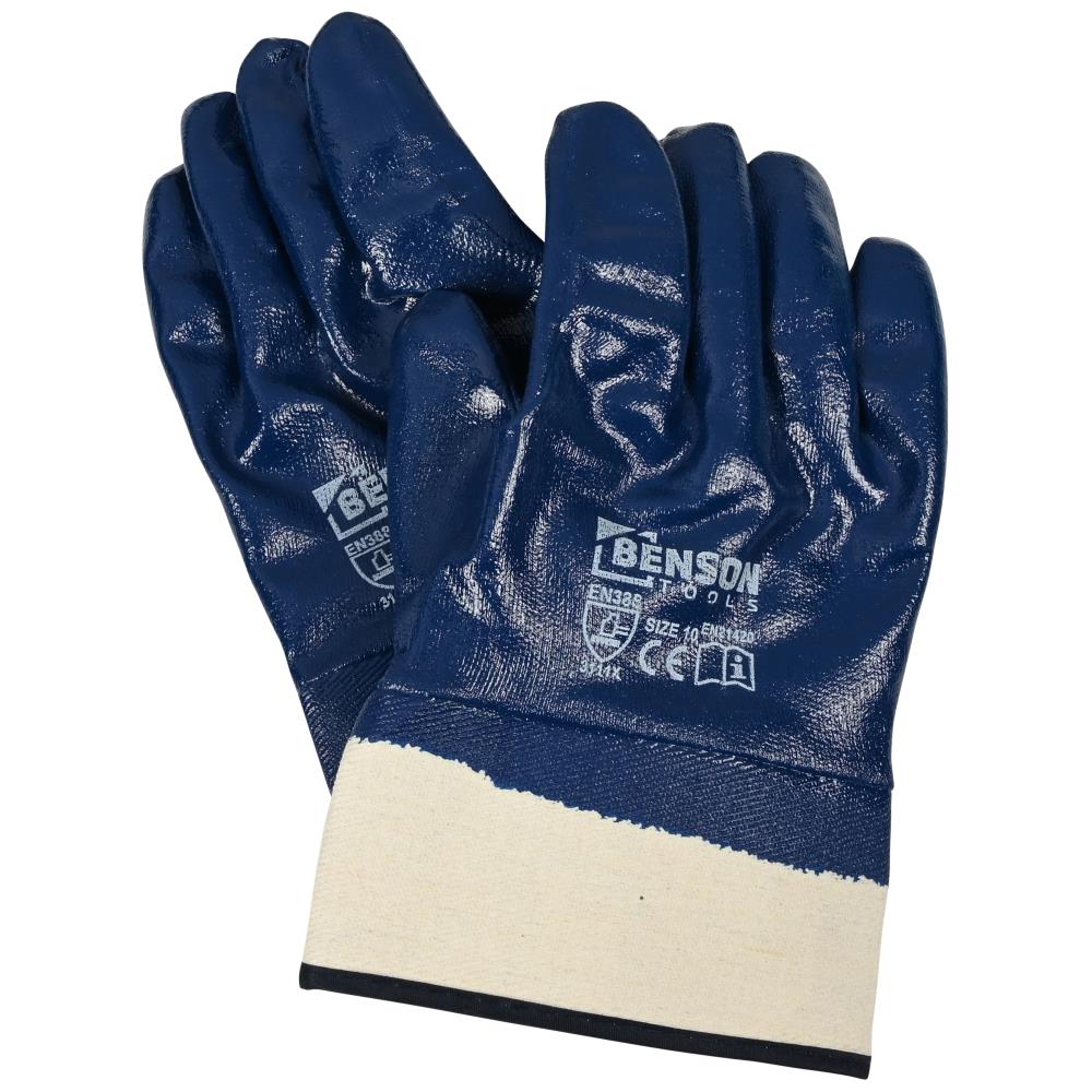Werkhandschoenen nitril gesloten rug maat 10