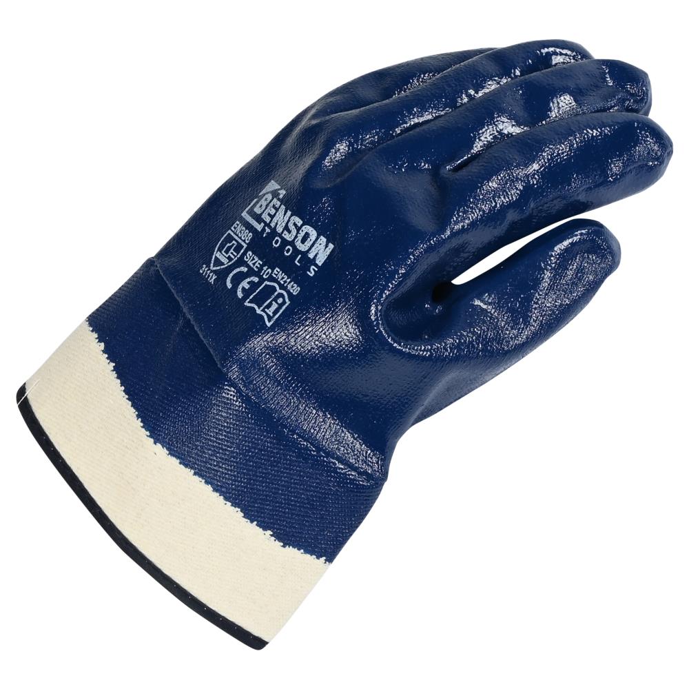 Werkhandschoenen nitril gesloten rug maat 10