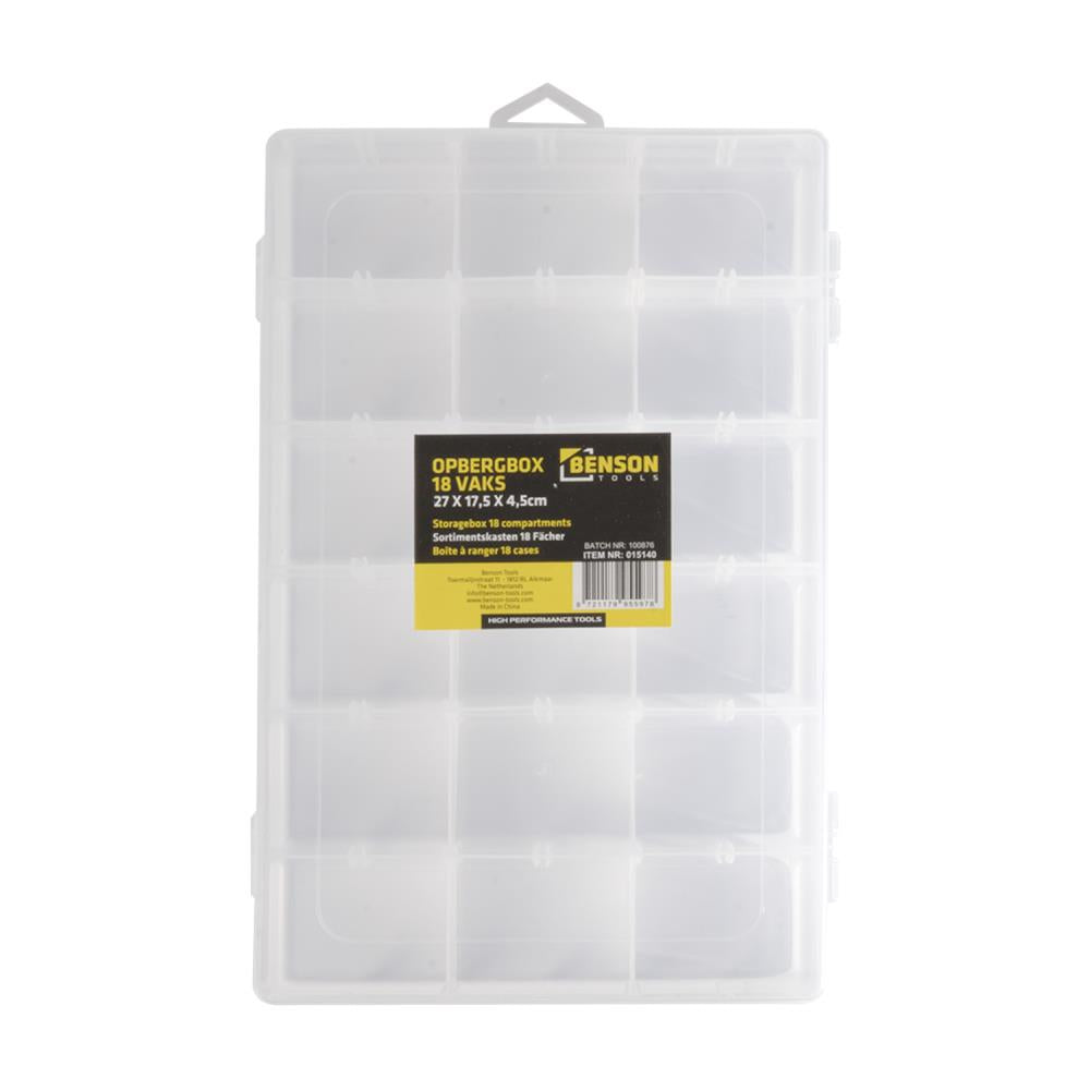Storagebox 18 compartments 27 x 17,5 x 4,5 cm