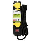 Extension socket 4-way  + earth + switch  5.0 m IP44