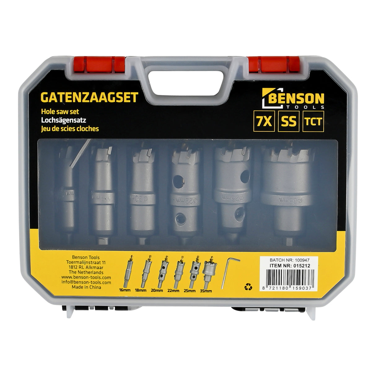 Lochsägen-Set Edelstahl TCT 16-35mm 7-tlg